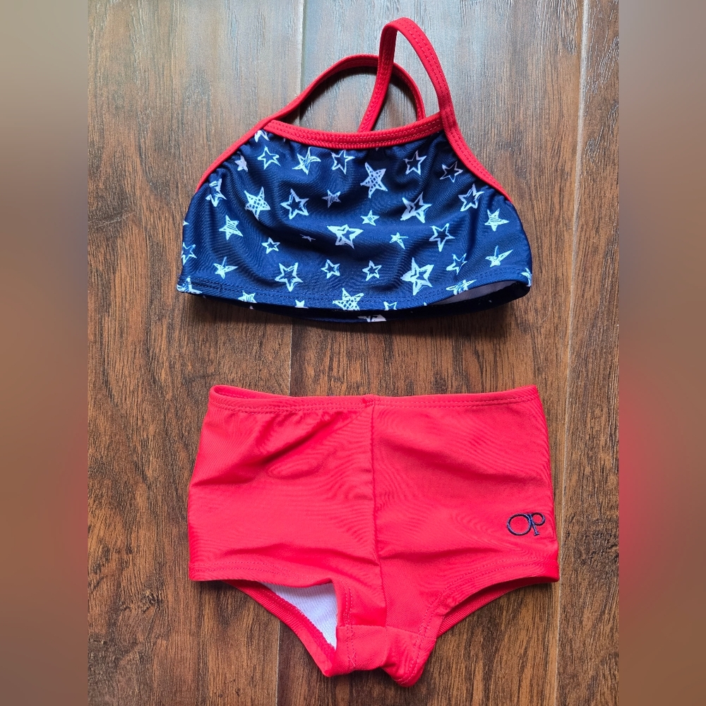 Op Patriotic Stars Bikini/boyshorts Swim 2 Piece Set 12 Mo